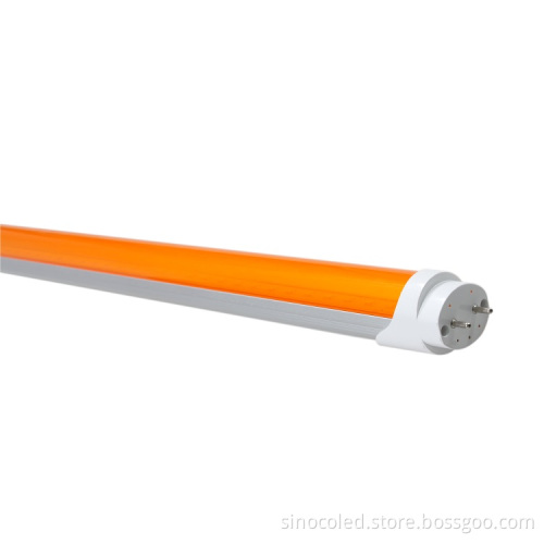 UV-Free Amber LED Tube Lights for Dark Rooms and Cleanrooms